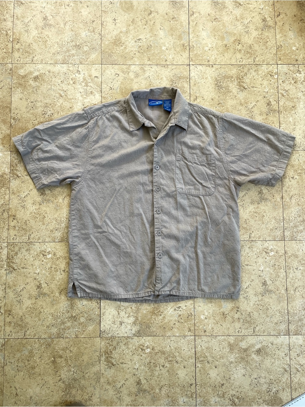 OP Men's Short Sleeve Button-Up Shirt in Taupe